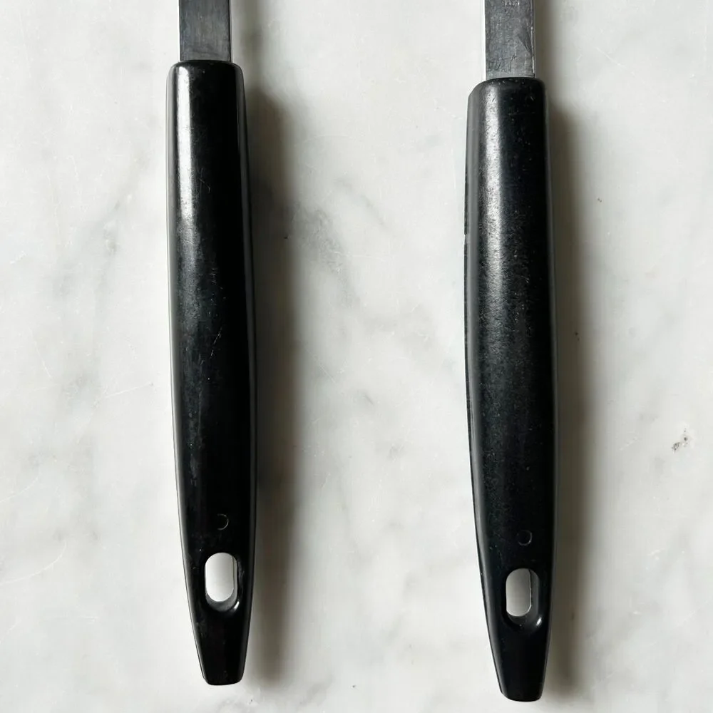 Mid Century Peach Blossom Kitchen Utensils Carving & Salad Forks Stainless Steel